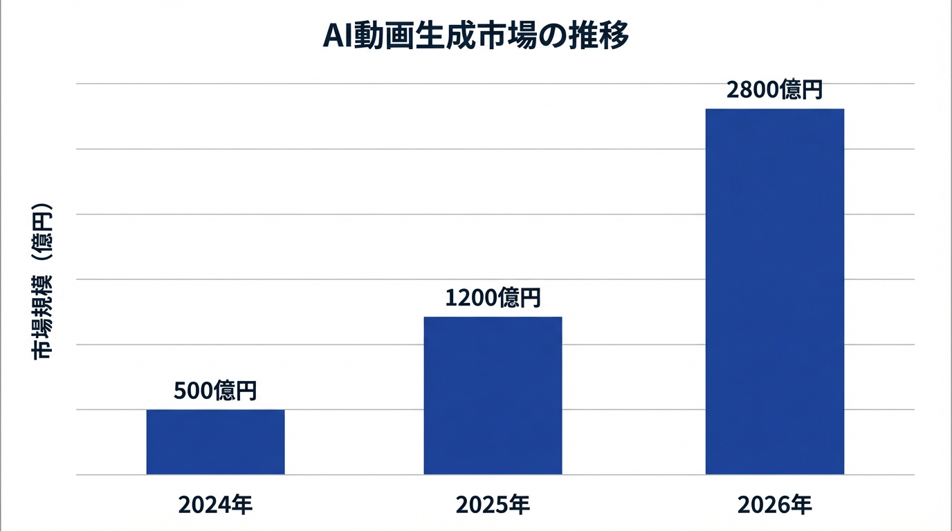 AI動画生成市場の推移グラフ